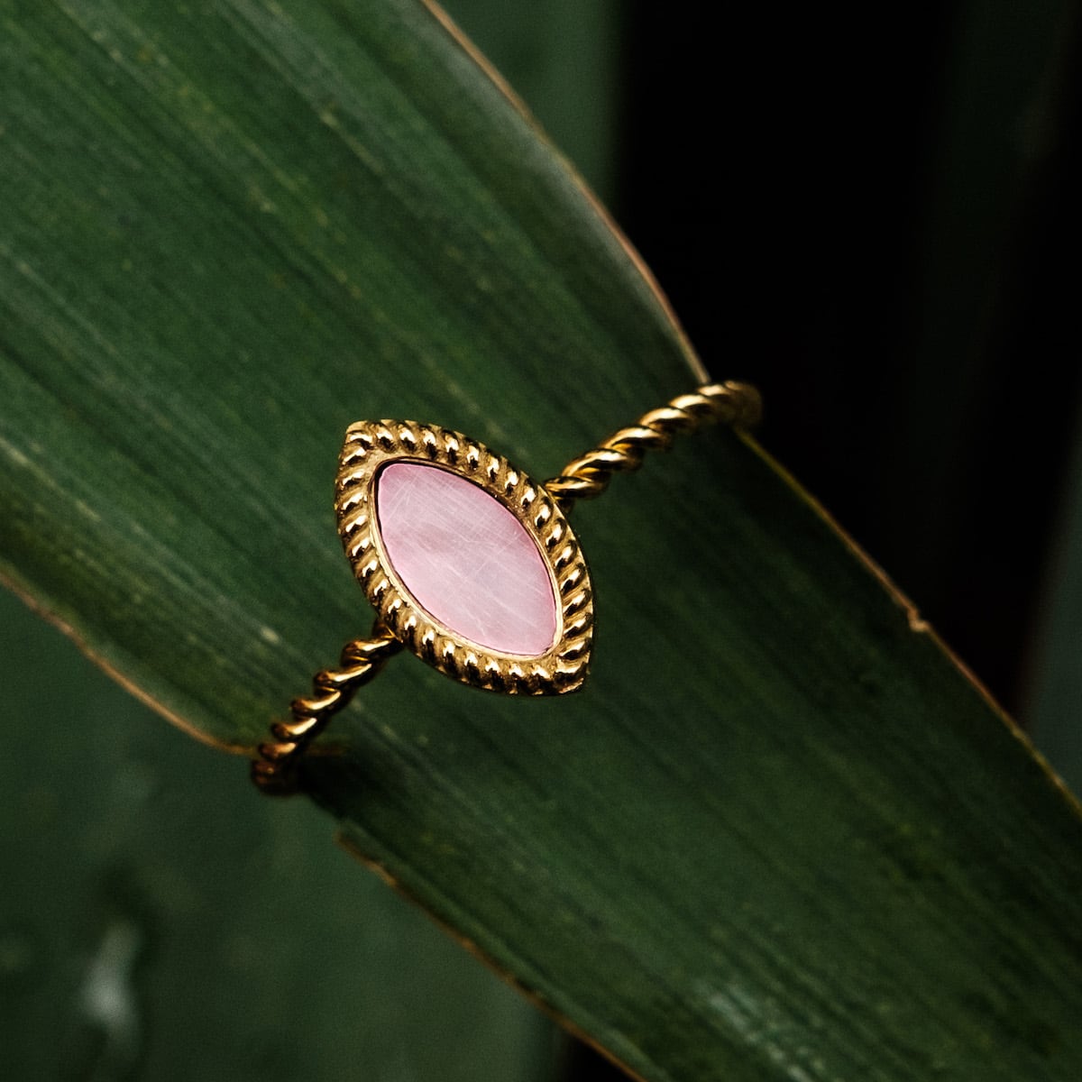 Anello Visual (Madreperla Rosa/Oro)