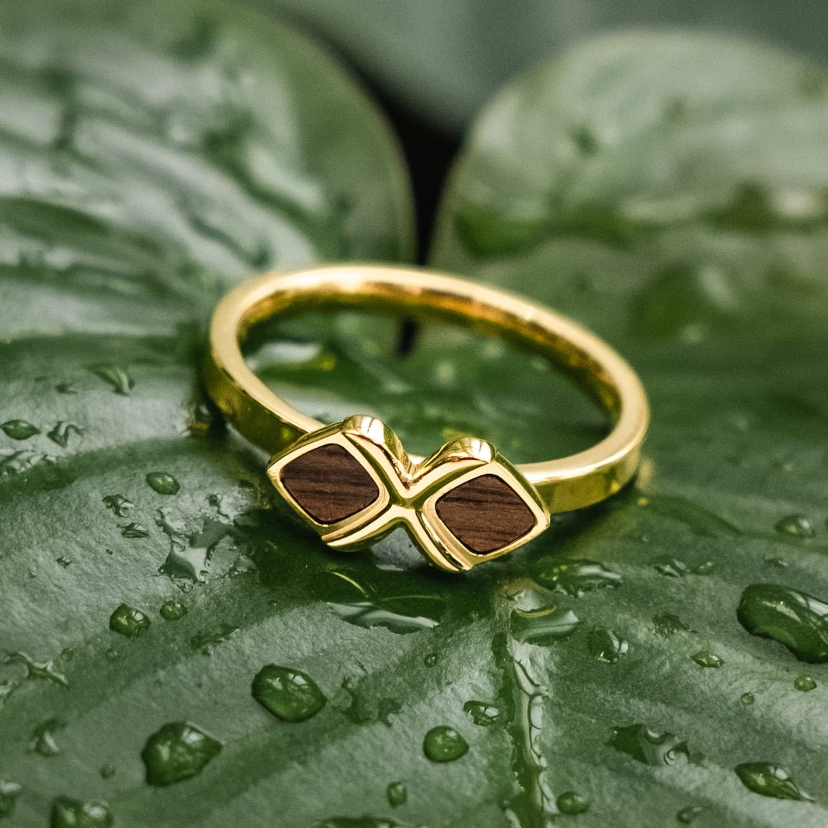 Anello Mosaic (Noce/Oro)