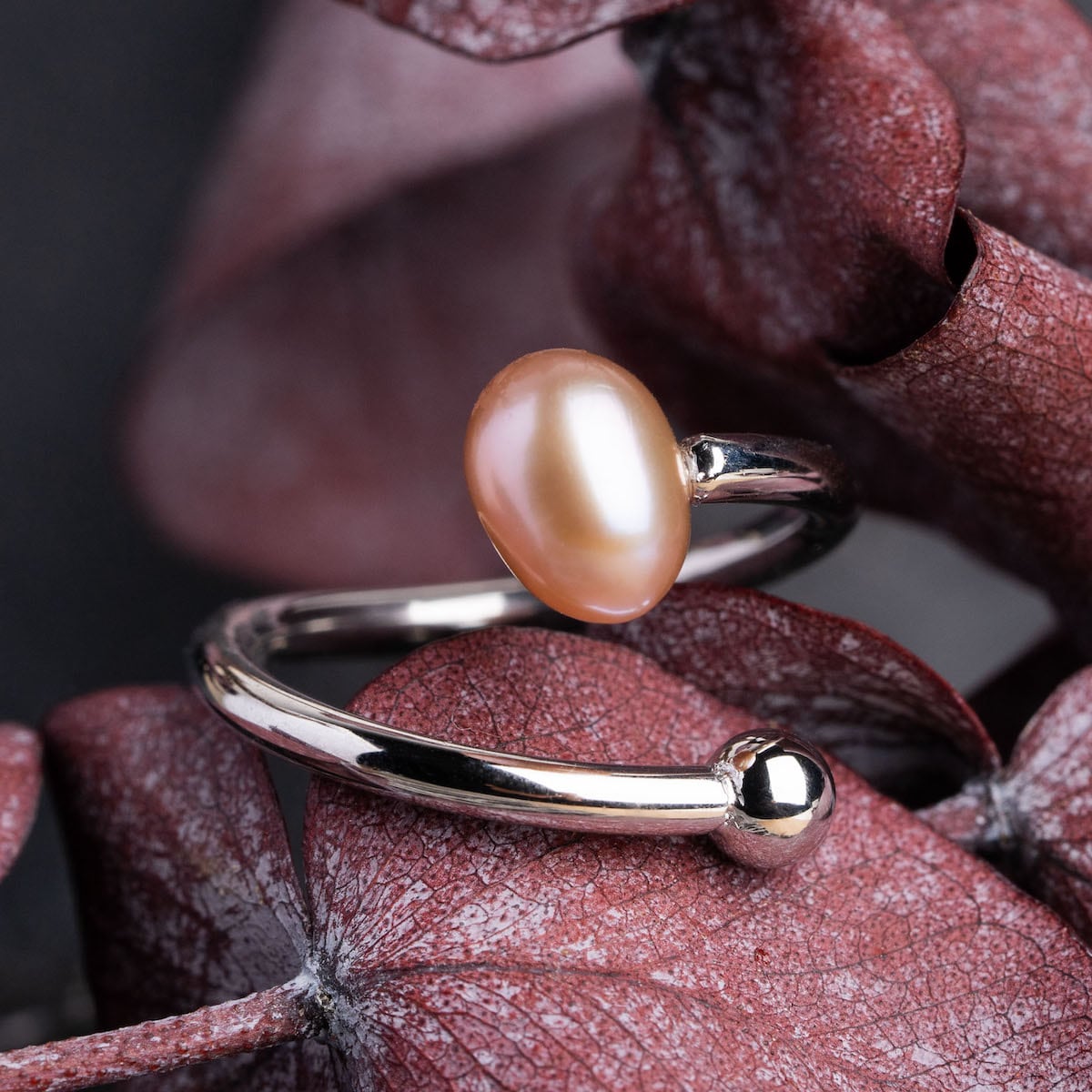 Panoramic Ring (Rosa Perle/Silber)