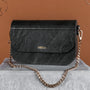 "Iveya VEGAN Black Slate vegan handbag with a black slate look and gold chain strap."