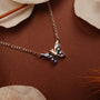 "Fritillary Necklace" - butterfly necklace in nacre and rose gold, elegant and delicate.