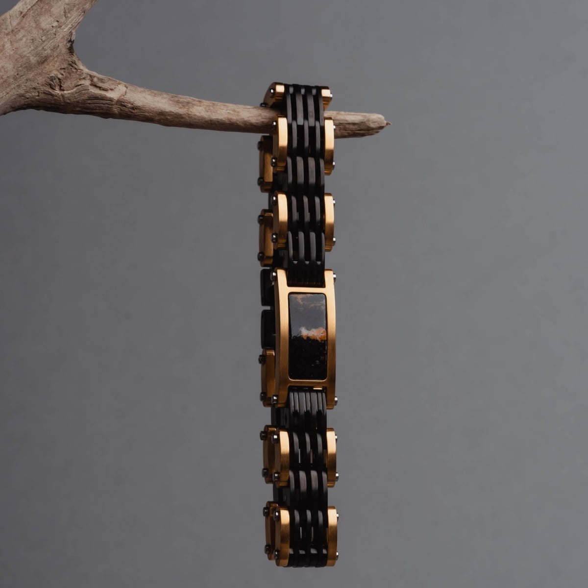 "Adagio" bracelet, elegant marble and gold design with a sophisticated, timeless style.