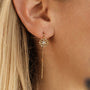 "Composition Gem Earrings" earrings feature moonstone and gold in a delicate, elegant design.