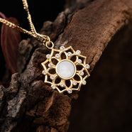 Composition Gem Halskette (Mondstein/Gold)