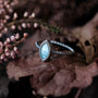 Anello "Visual Ring" con intarsio e argento, che mostra un design elegante e naturale.