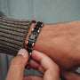 "Adagio" bracelet combines marble and gold accents for a sleek, modern look.