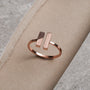 "Campania Ring": a stylish ring with walnut and rose gold accents, size 52.