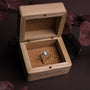 Anello "Visual Ring", con un design in argento e grigio in un'elegante cornice.