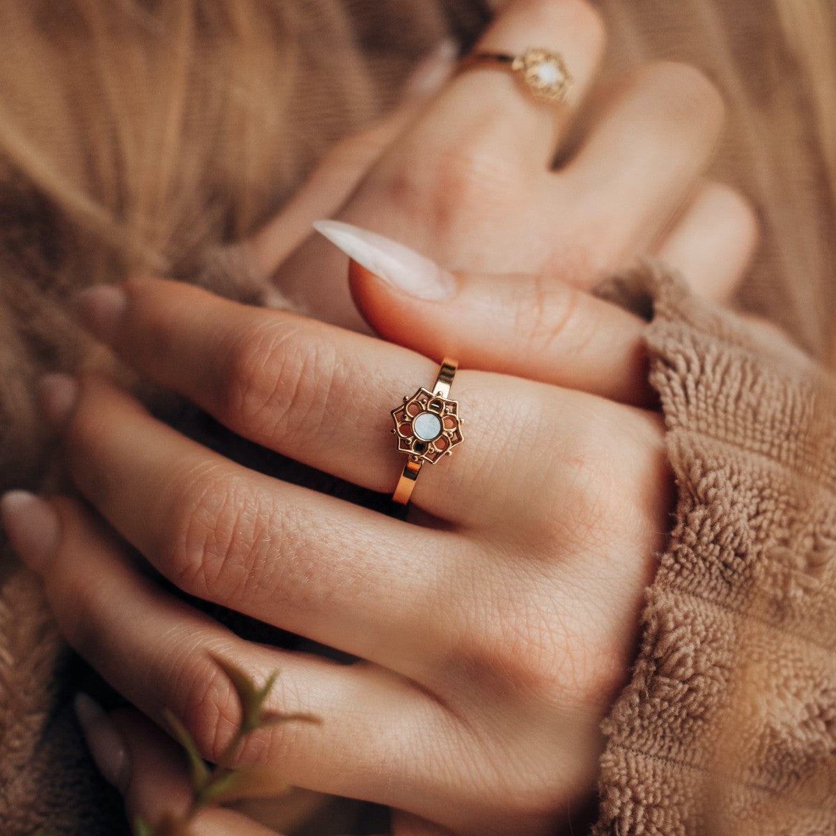 Anello Composition (Madreperla Blu/Oro)