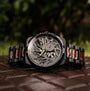 "Adrenin, a sophisticated watch featuring a Cat's Eye/Walnut style with intricate design elements."