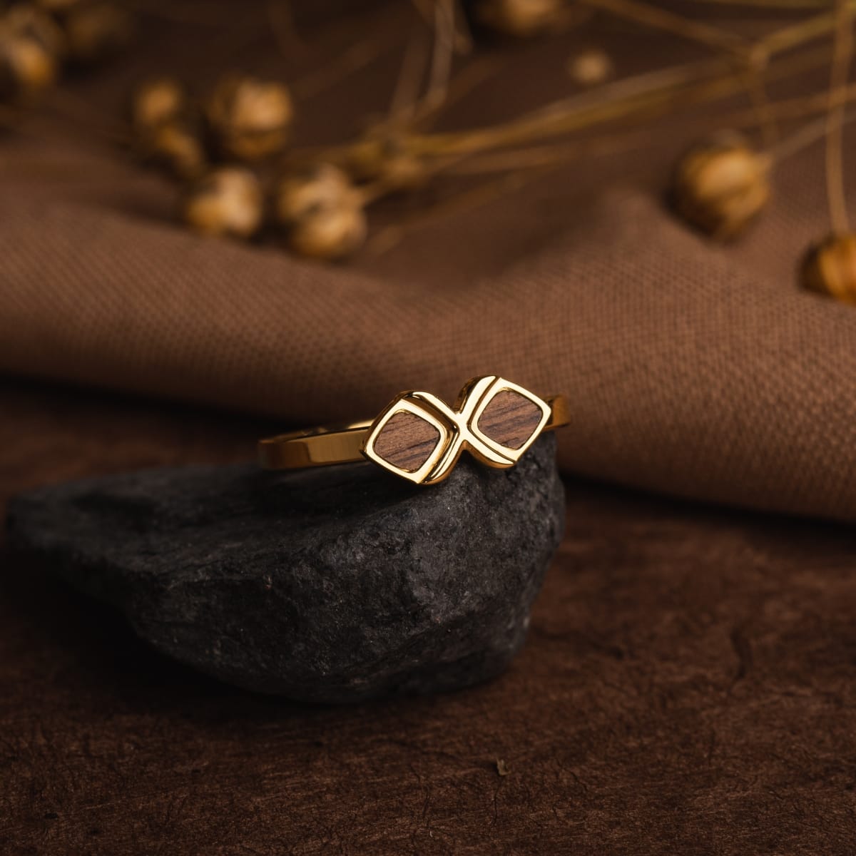 Anello Mosaic (Noce/Oro)