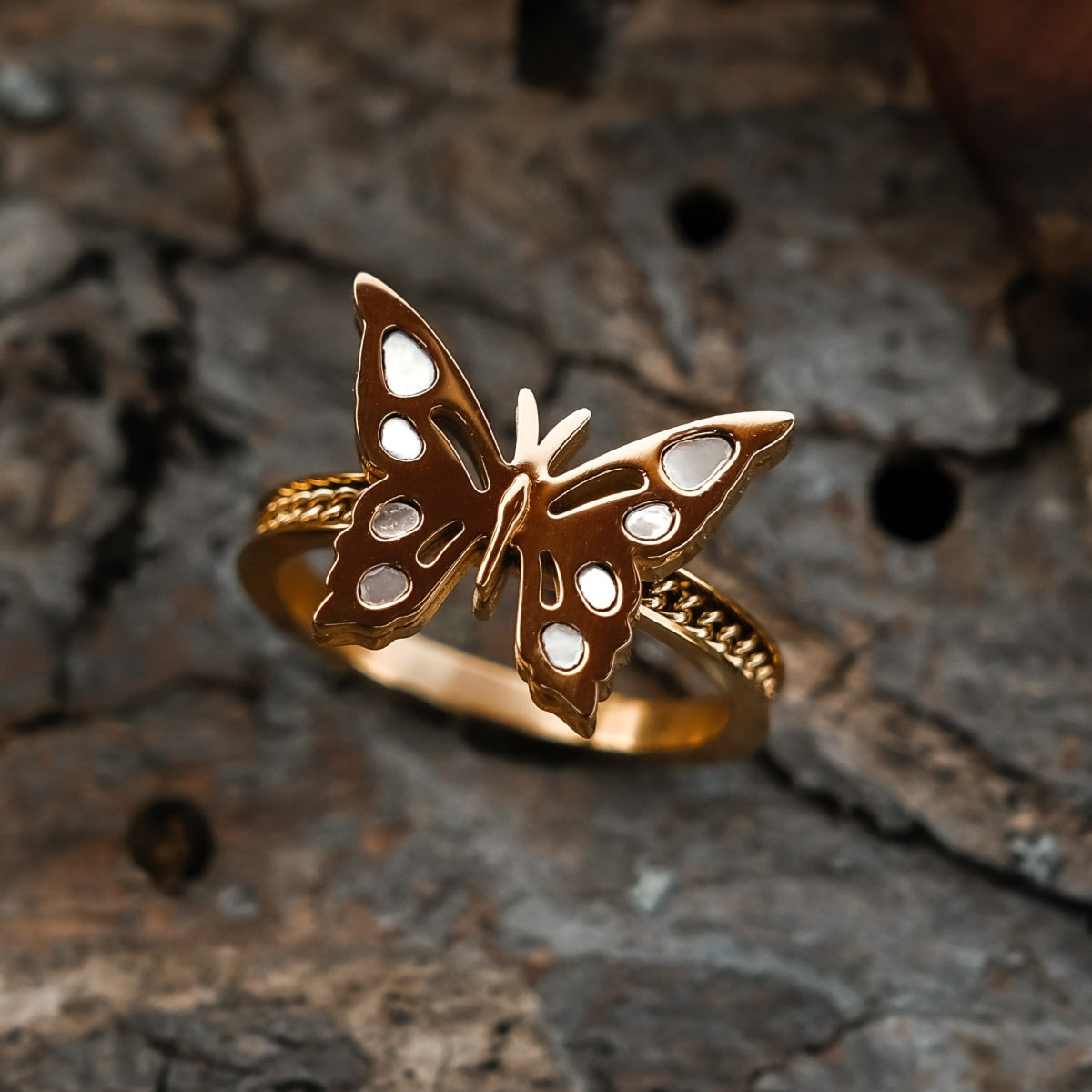 Fritillary Ring (Materassino Bianco/Oro)