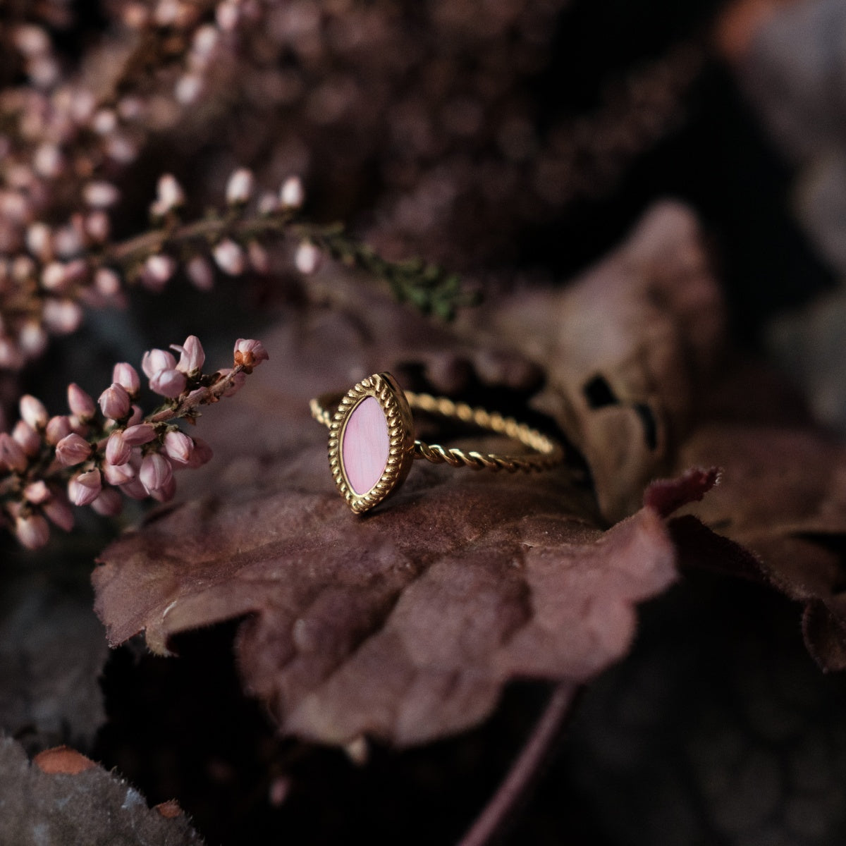 Anello Visual (Madreperla Rosa/Oro)