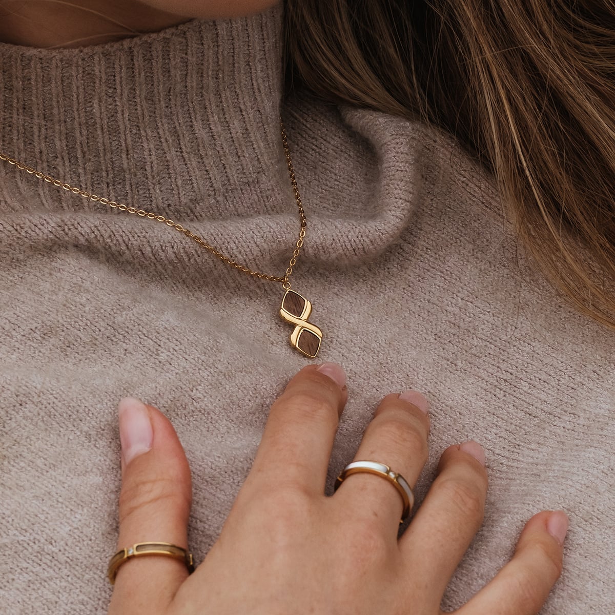 Collana Mosaic (Noce/Oro)