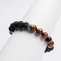 Bracciale "Superset" con occhi tigre e perline di lava con uno stile elegante e lucido.