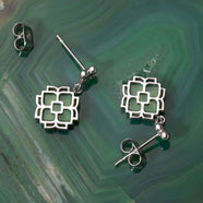 Midsommar Earrings (Agate/Silver)