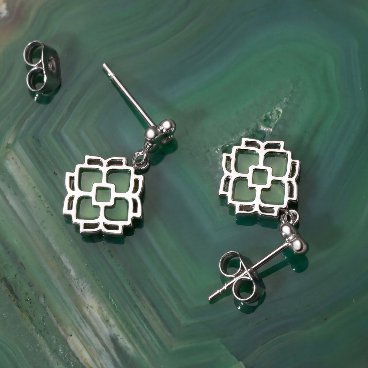 Midsommar Ohrringe (Achat/Silber)