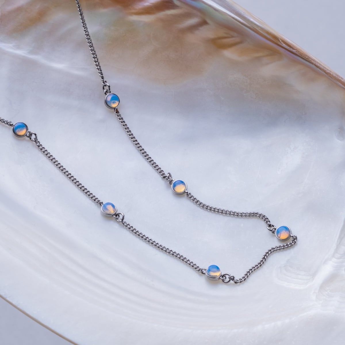 Dewdrops Halskette (Mondstein/Silber)
