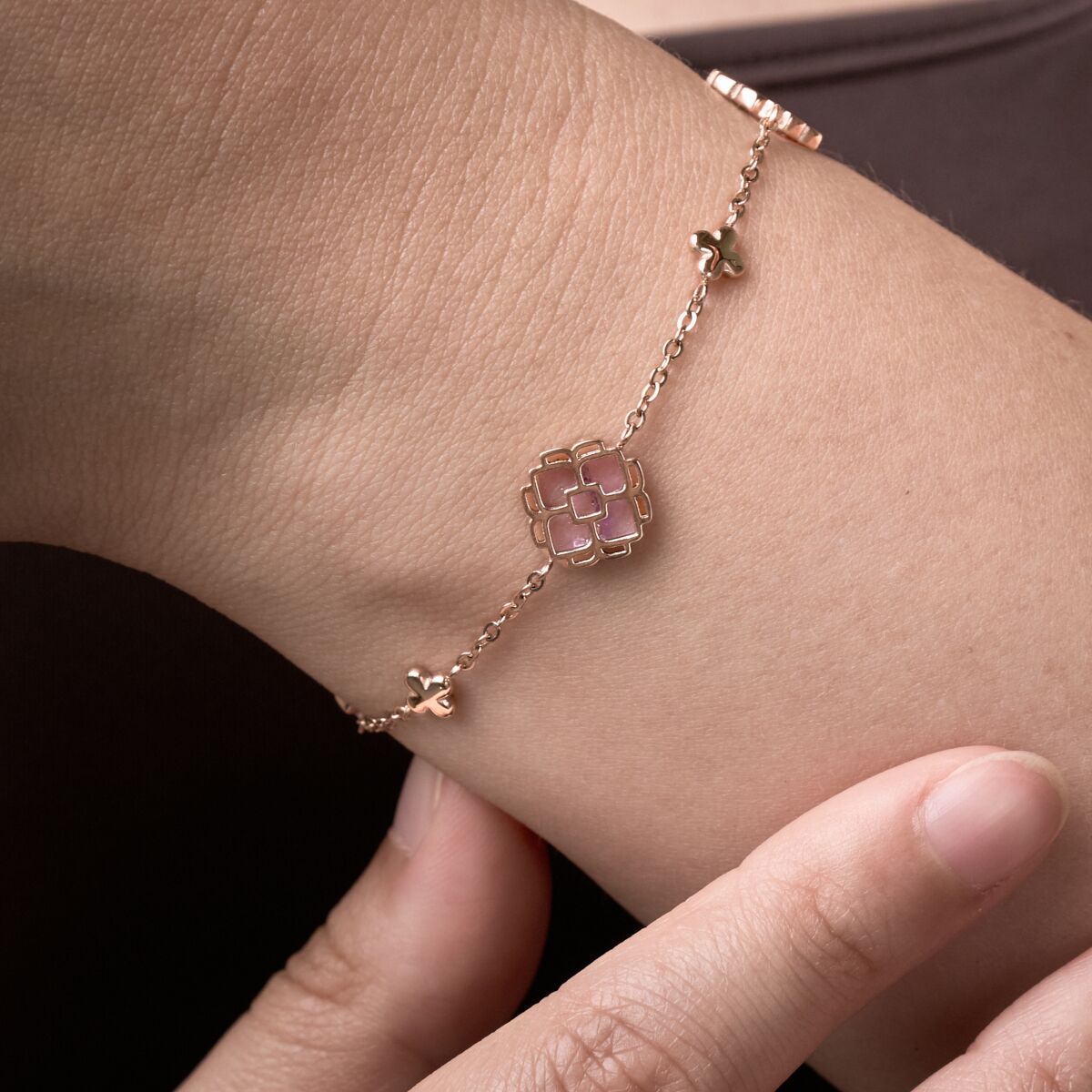 Midsommar Armband (Amethyst/Rosé)