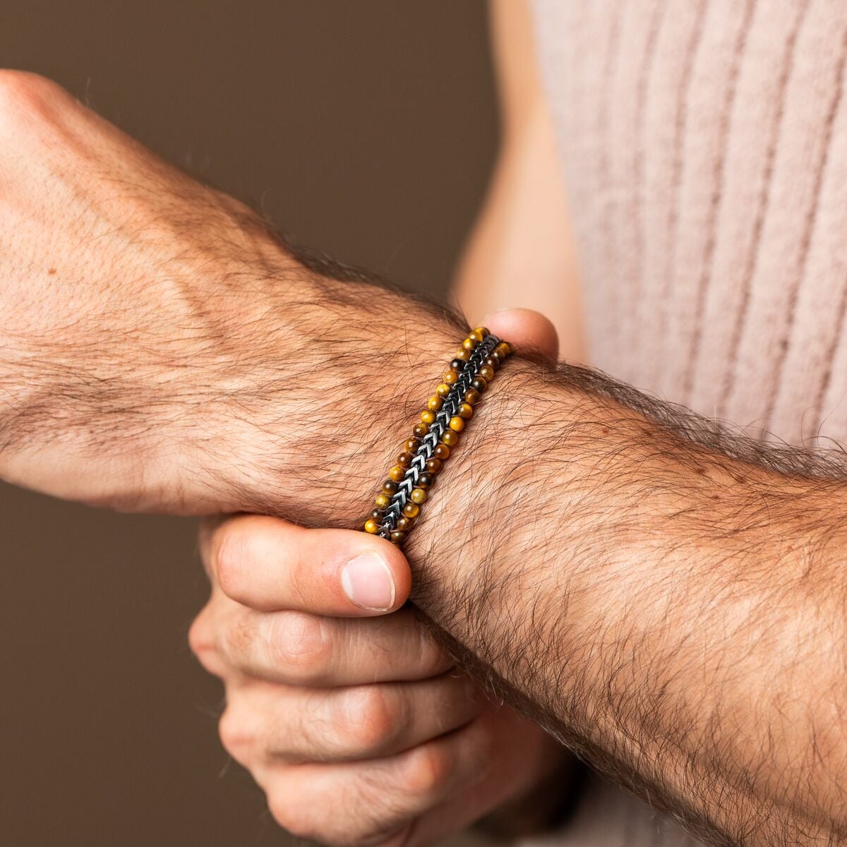 Offroad Armband (Tigerauge/Grau)
