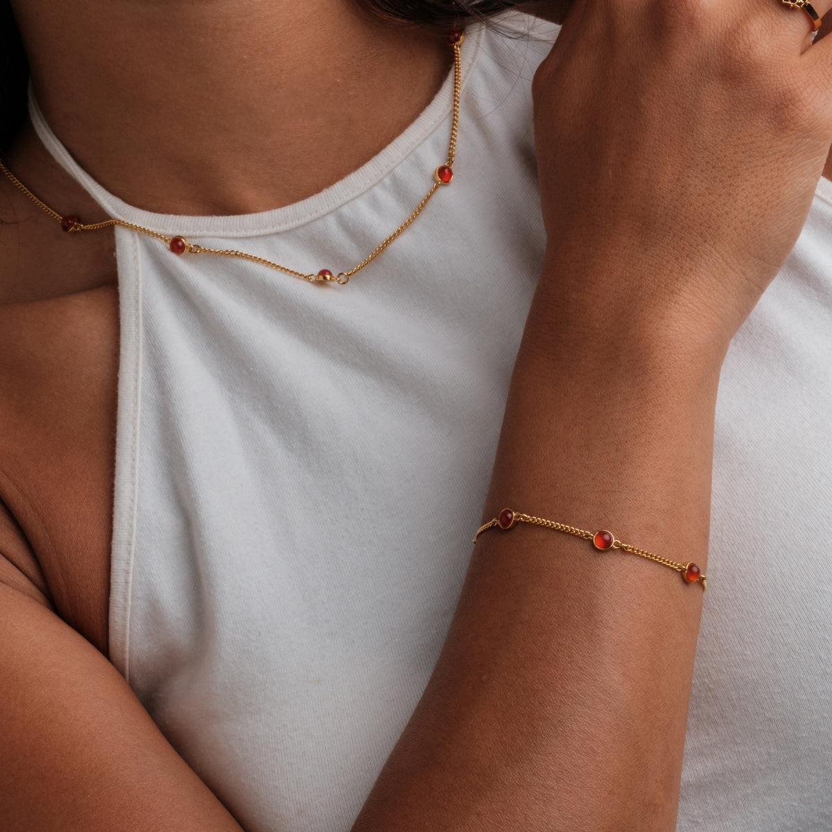 Bracciale Dewdrops (Calcedonio/Oro)