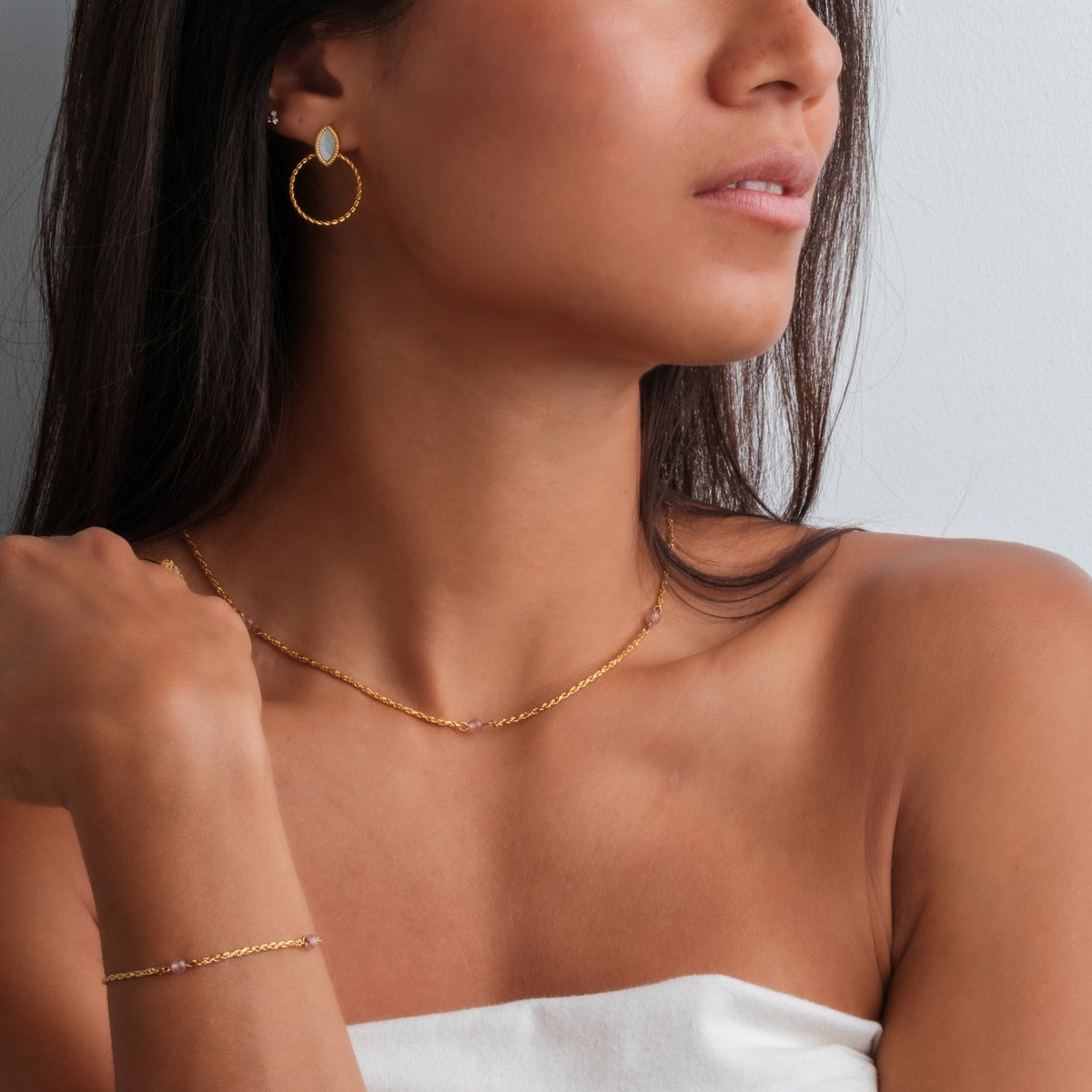 Collana Dewdrops (Eliolite/Oro)