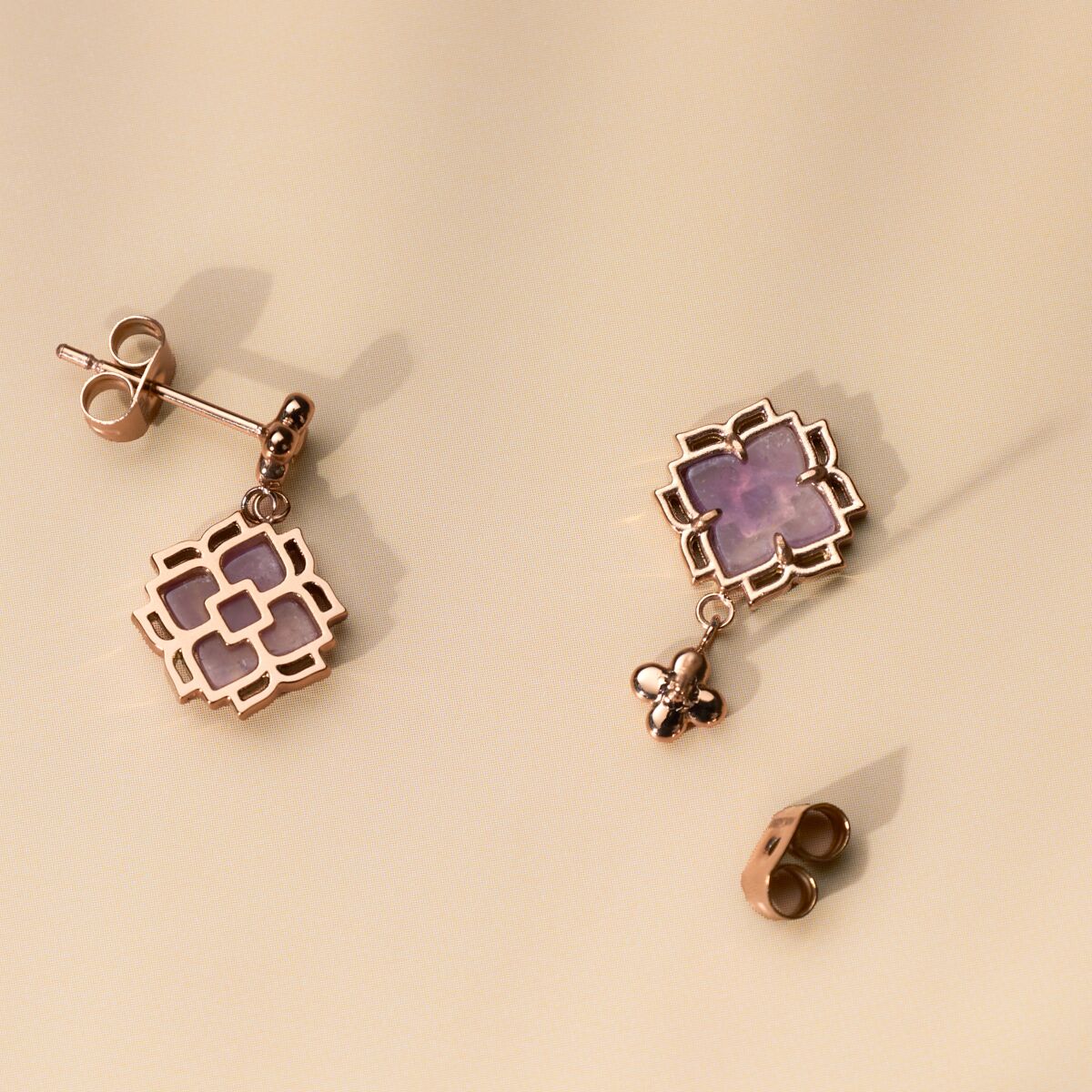 Midsommar Ohrringe (Amethyst/Rosé)