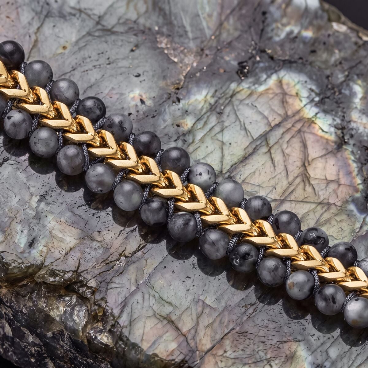 Offroad Armband (Labradorit/Gold)