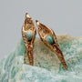 "Chalice Earrings" earrings featuring an organic design with amazonite and gold elements.