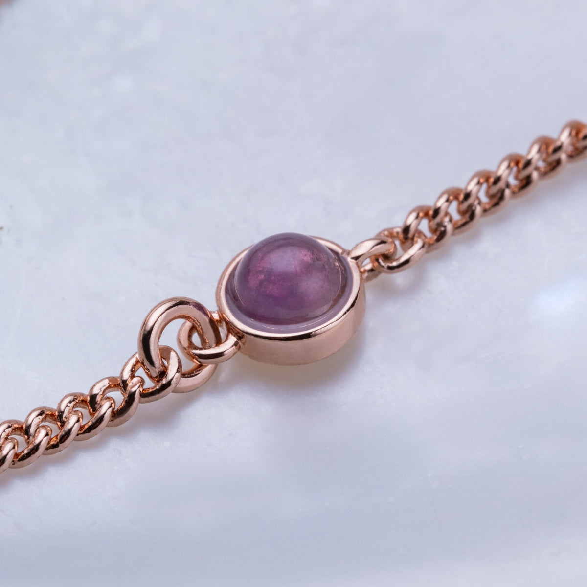 Bracciale Dewdrops (Ametista/Oro Rosa)