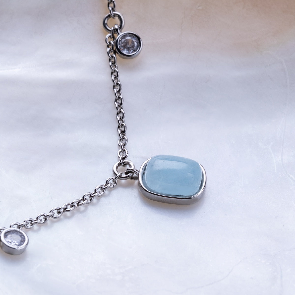 Collana Dewdrops (Acquamarina/Argento)