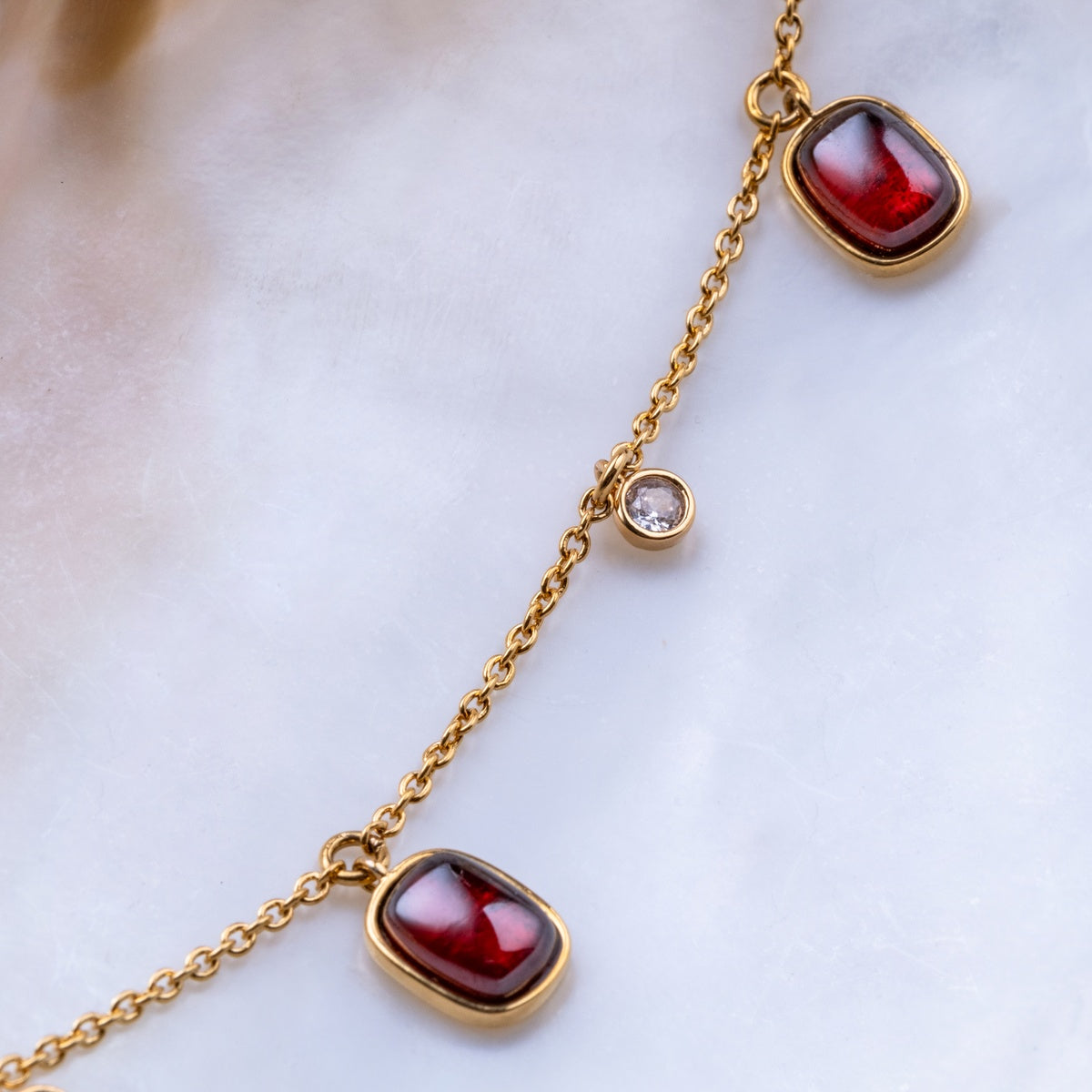 Collana Dewdrops (Granato/Oro)