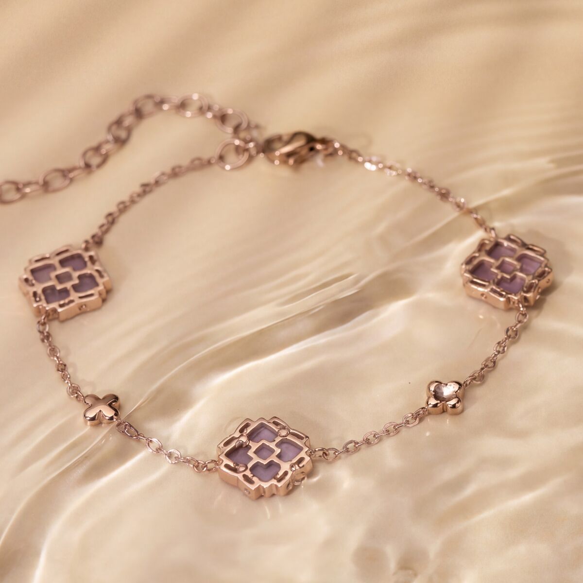 Midsommar Armband (Amethyst/Rosé)