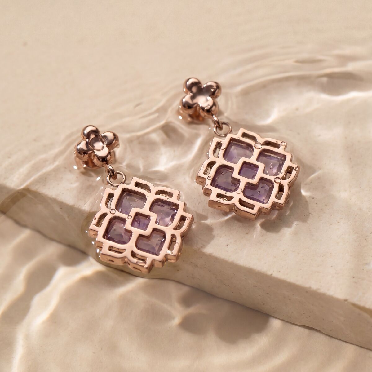 Midsommar Ohrringe (Amethyst/Rosé)