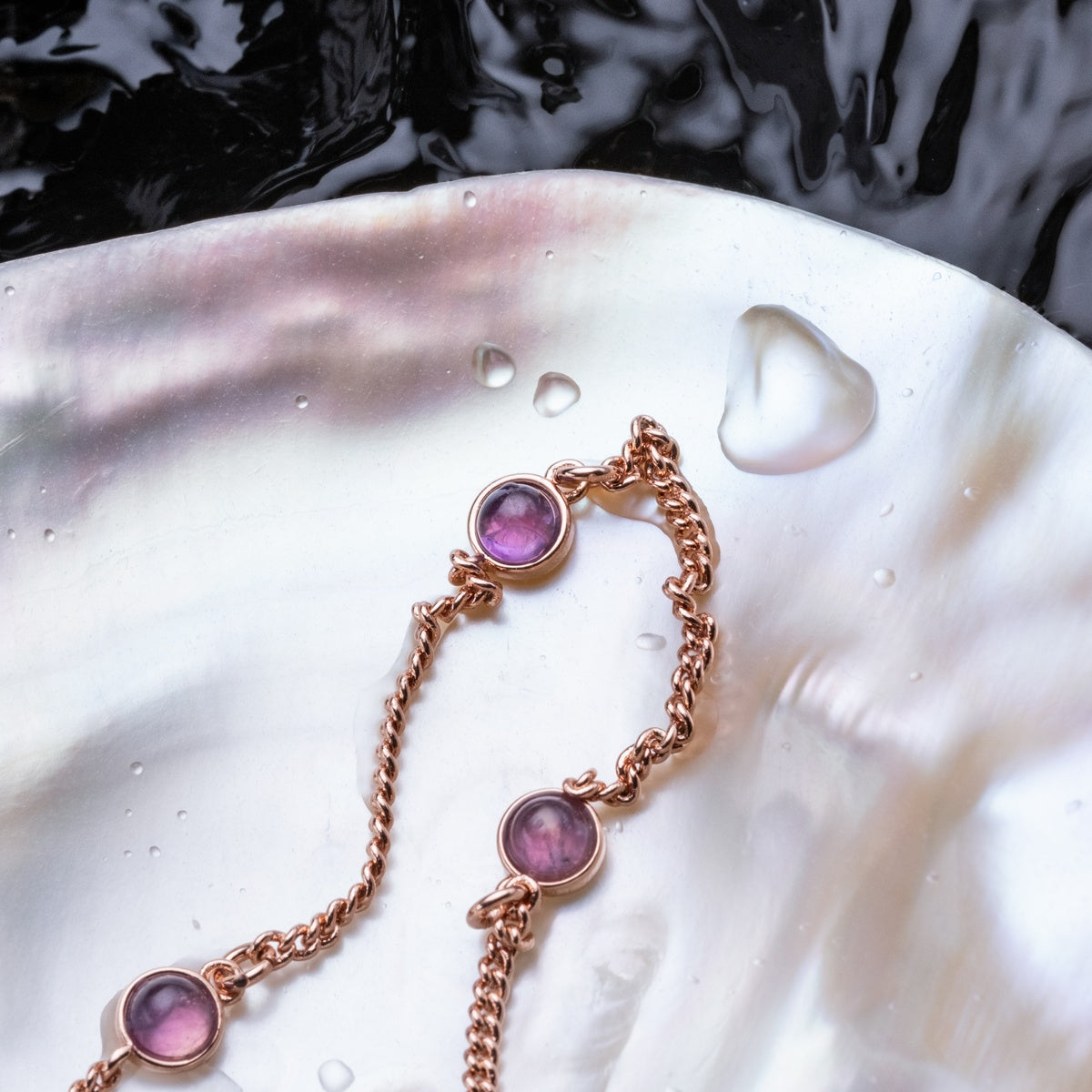 Bracciale Dewdrops (Ametista/Oro Rosa)