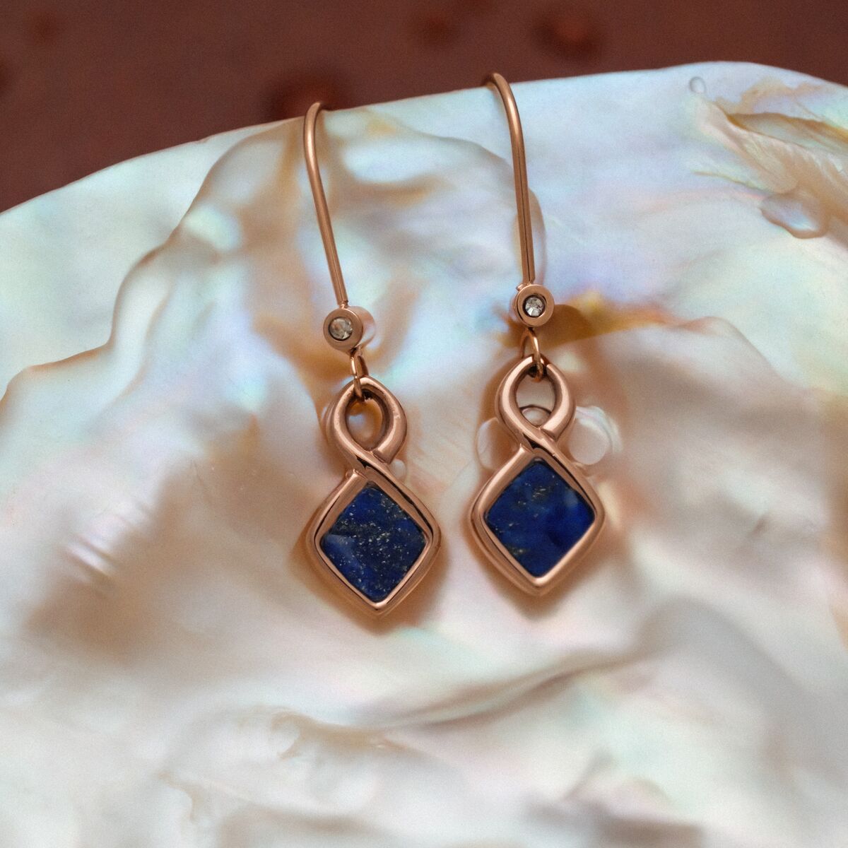 Mosaic Ohrringe (Lapislazuli/Rosé) II