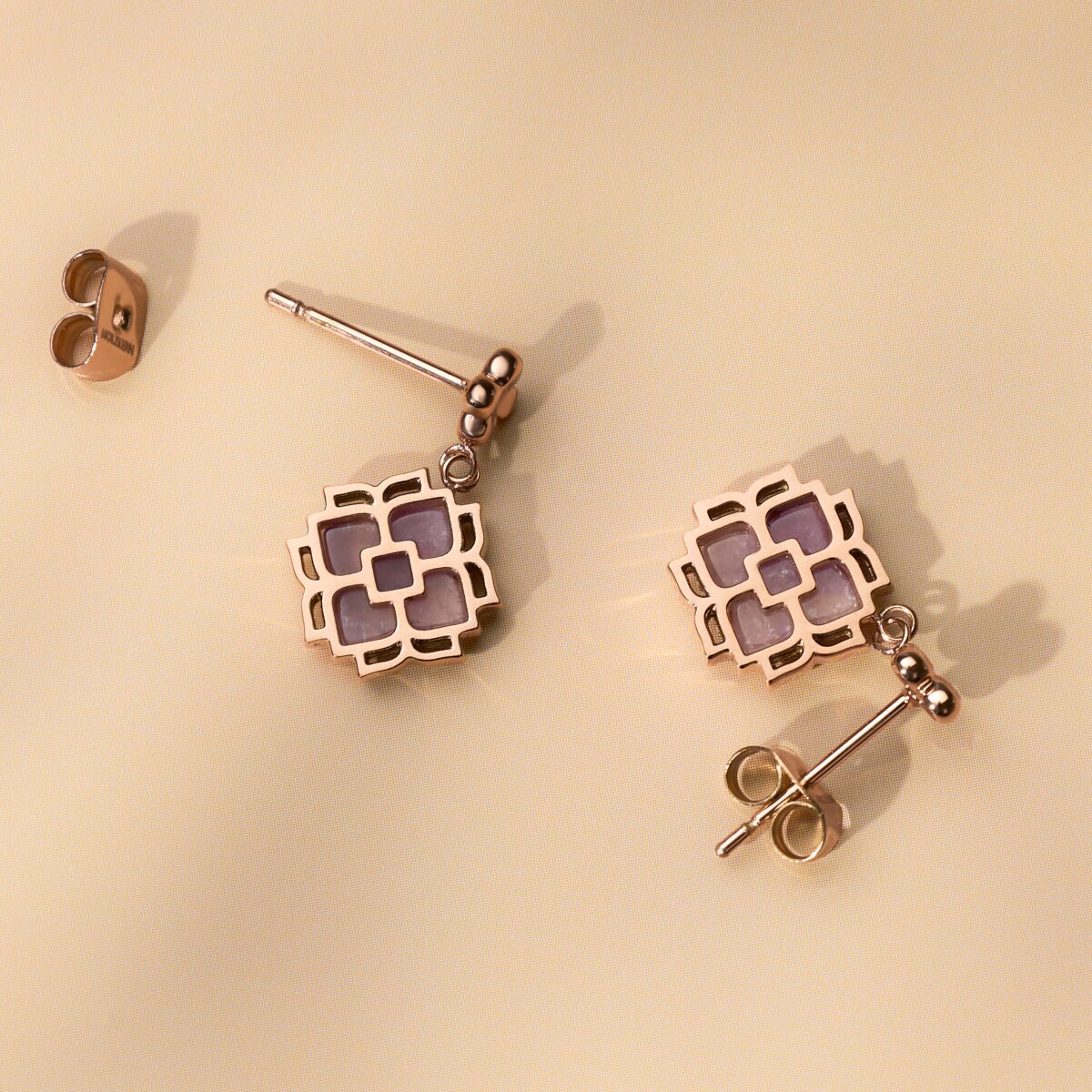 Midsommar Ohrringe (Amethyst/Rosé)