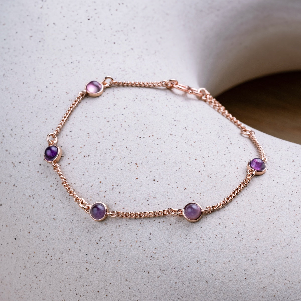 Bracciale Dewdrops (Ametista/Oro Rosa)