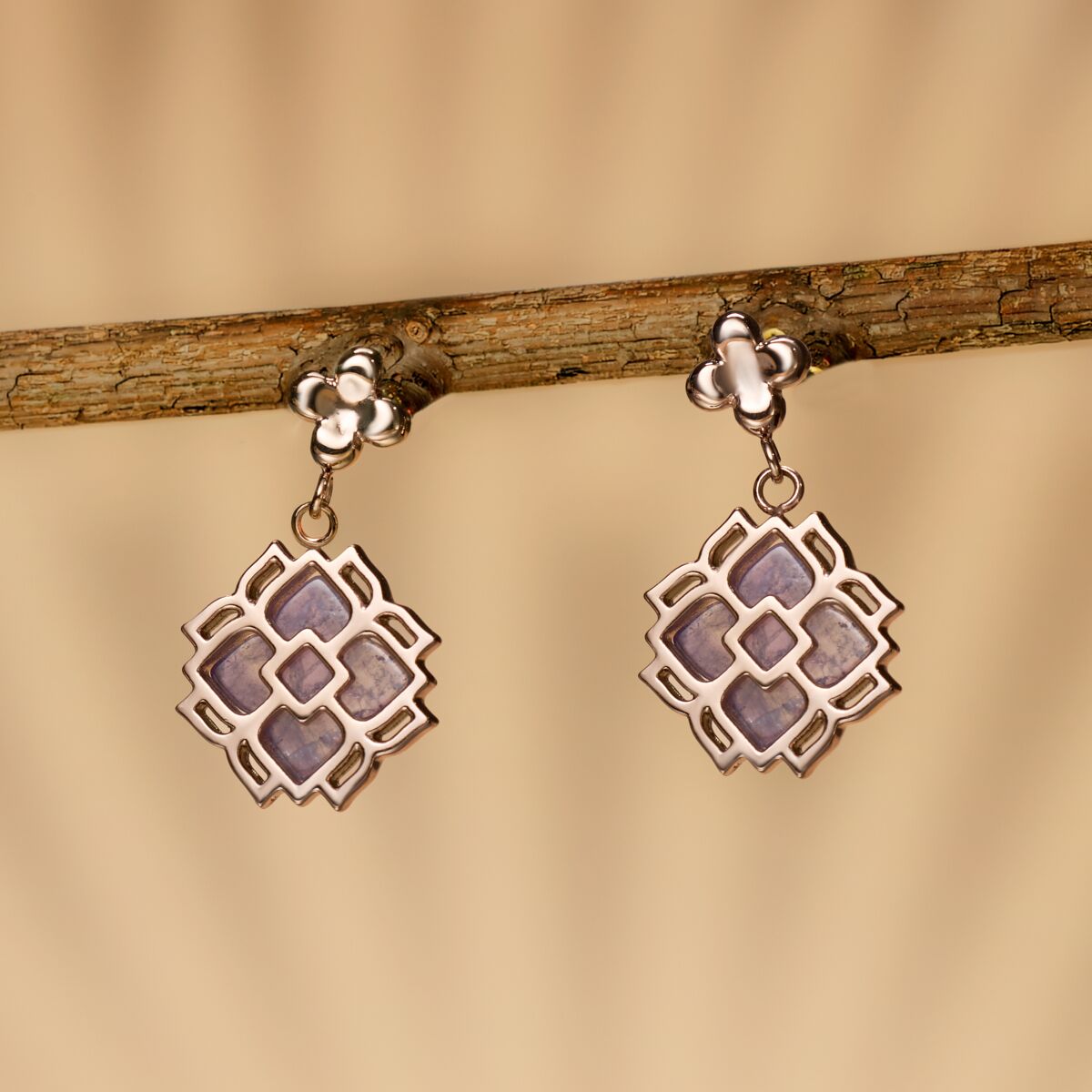 Midsommar Ohrringe (Amethyst/Rosé)