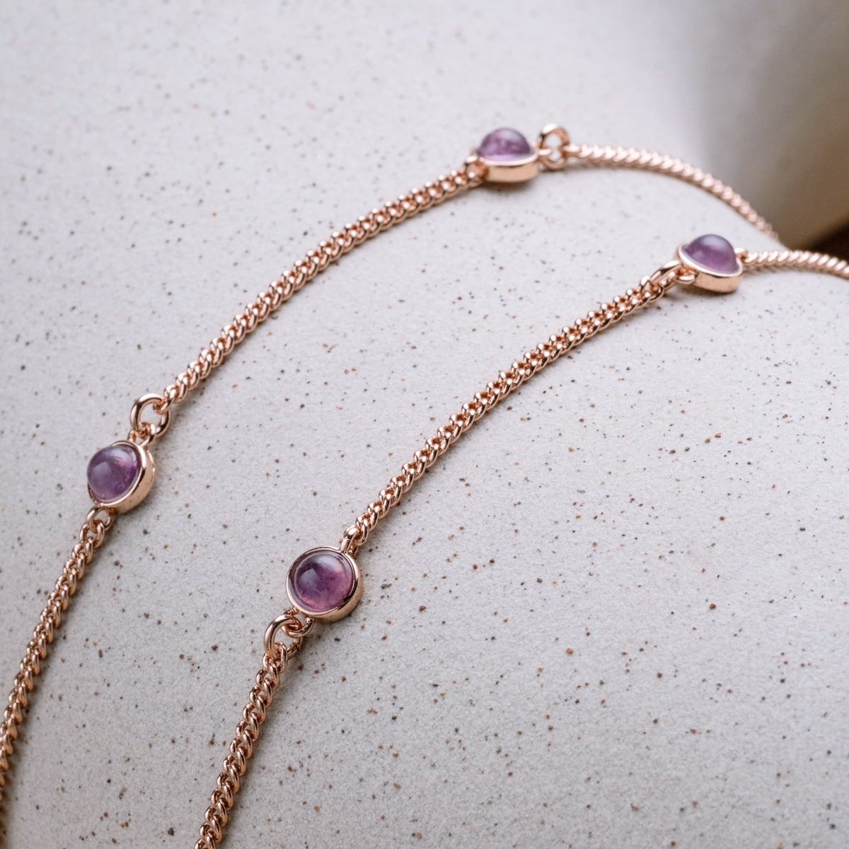 Dewdrops Halskette (Amethyst/Rosé)