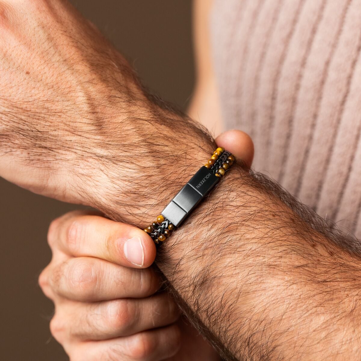 Offroad Armband (Tigerauge/Grau)