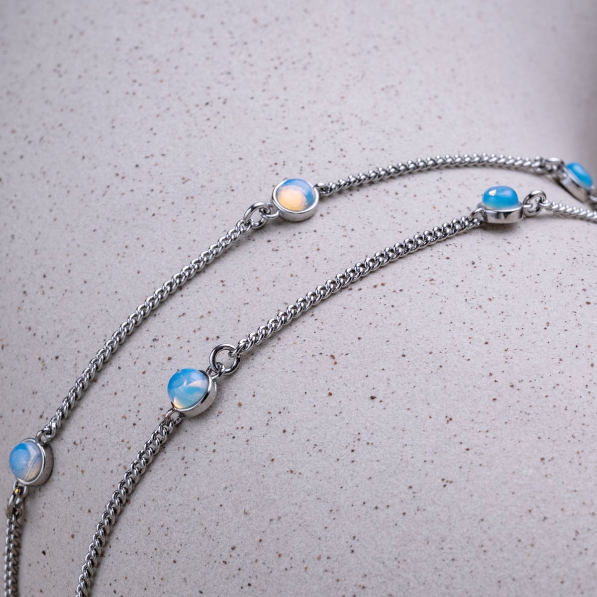 Dewdrops Halskette (Mondstein/Silber)