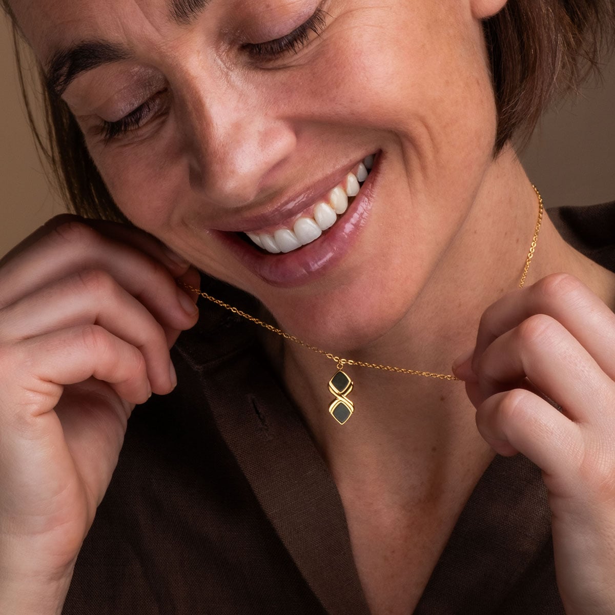 Collana Mosaic (Ardesia/Oro)