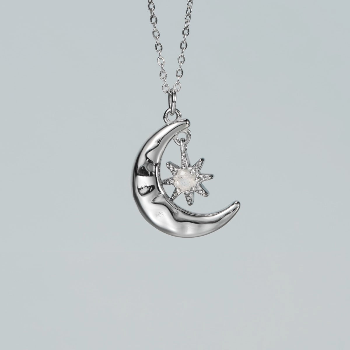 Newmoon Halskette (Labradorit/Silber)