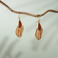 Sequoia Ohrringe (Zebrano/Gold) II