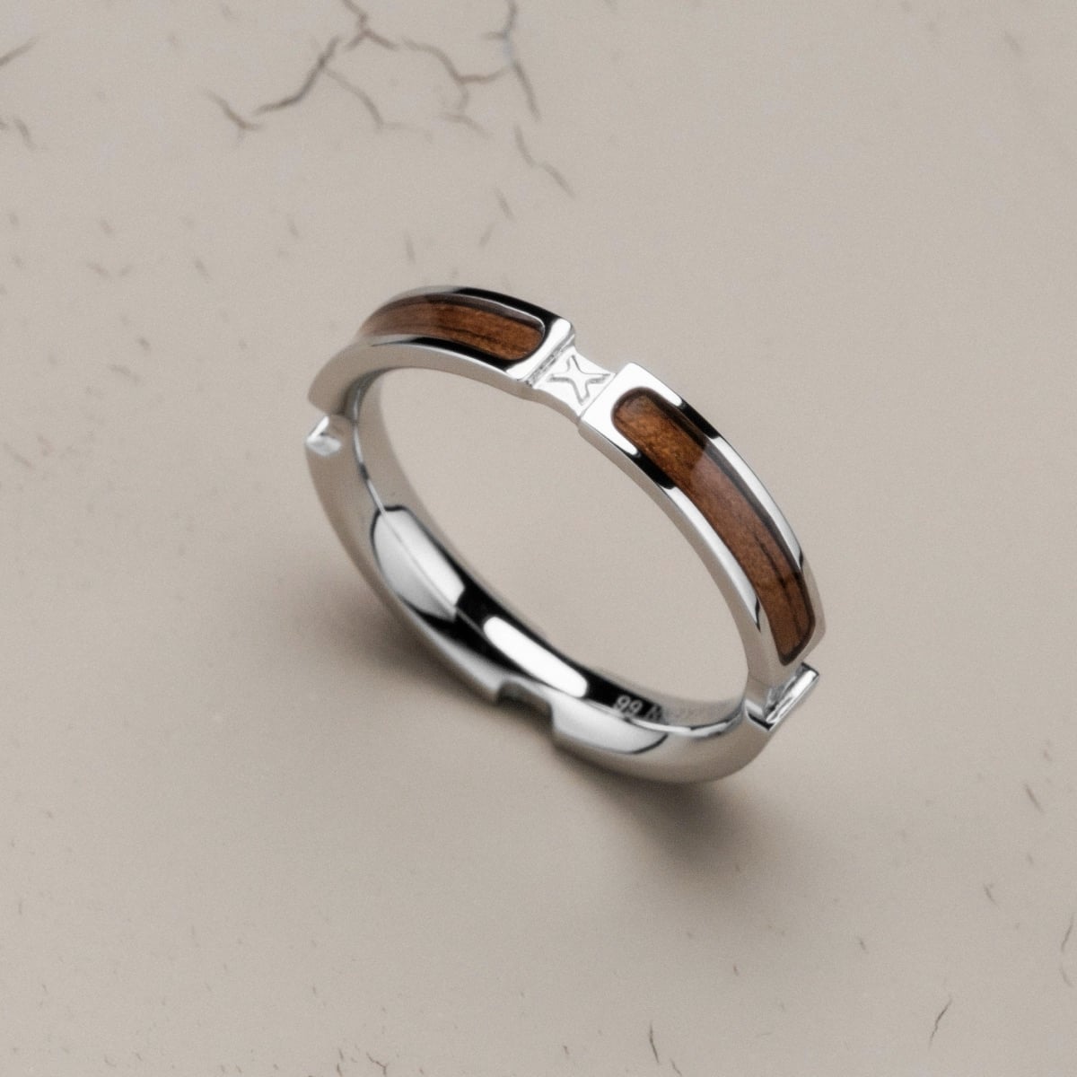 Campania Ring (Walnuss/Silber)