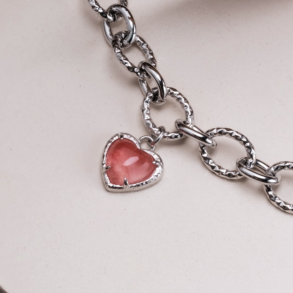 Amorance Armband (Rosenquarz/Silber)