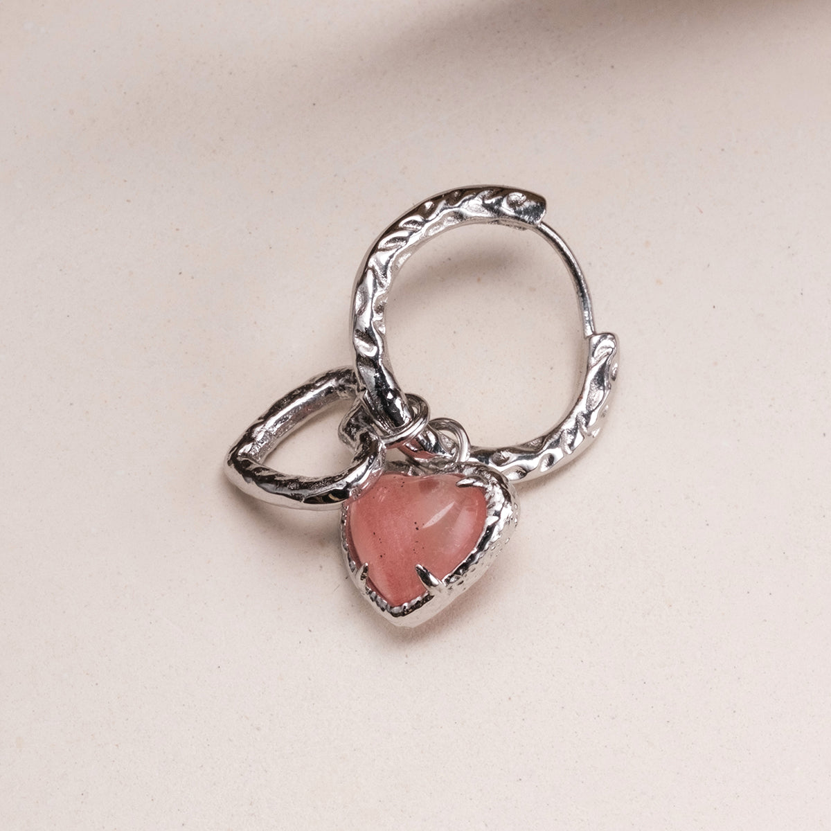 Amorance Ohrringe (Rosenquarz/Silber)