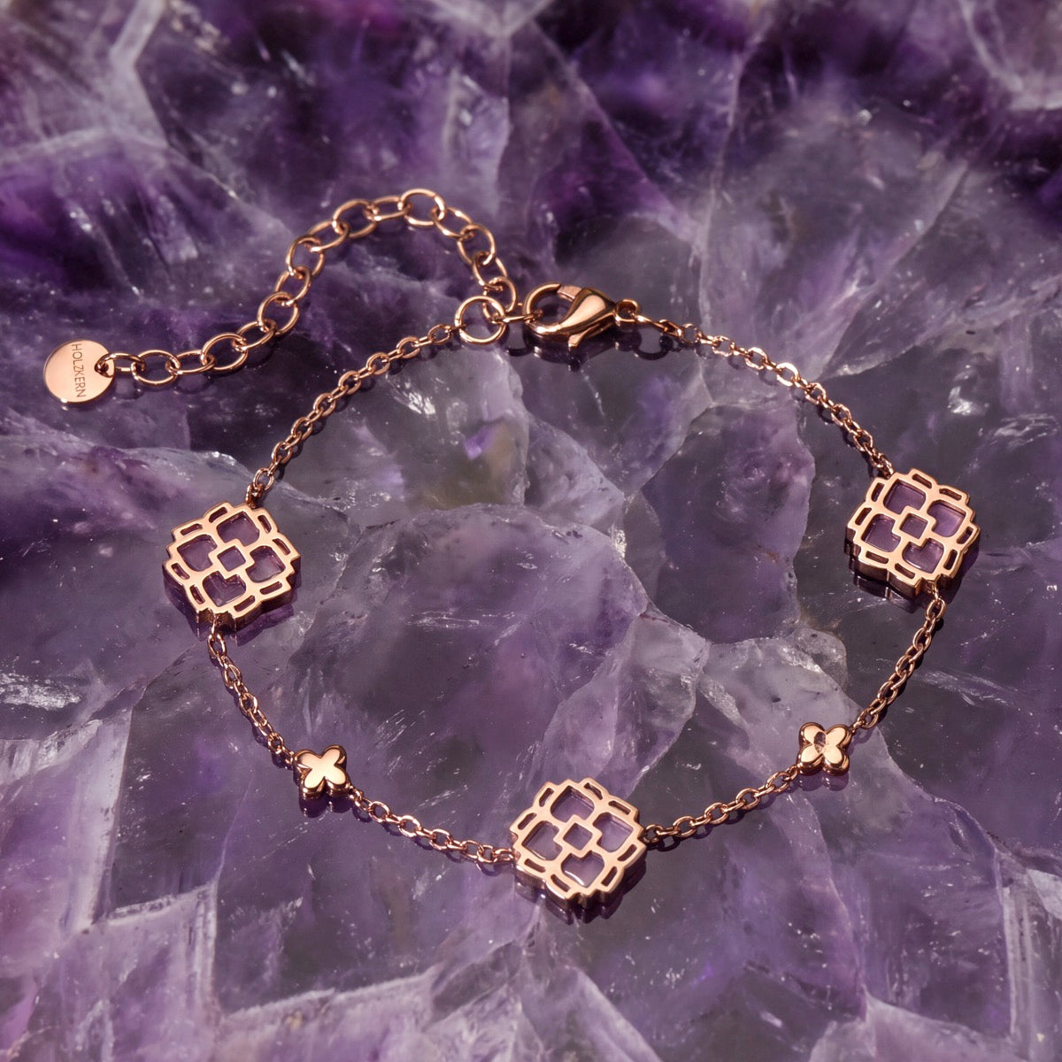 Midsommar Armband (Amethyst/Rosé)