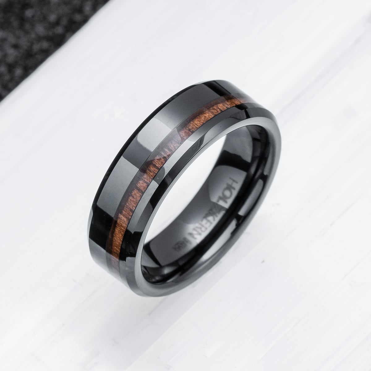 Anello Sumo (Noce/Ceramica)